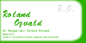 roland ozvald business card